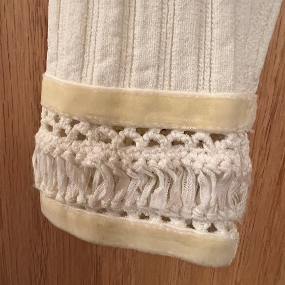 Cream long sleeve top with faux button front - Picture 3 of 6